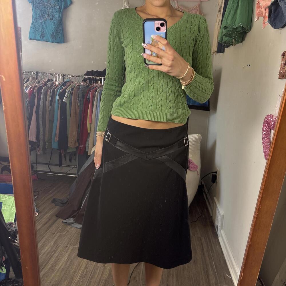 y2k‎ grunge buckle midi skirt